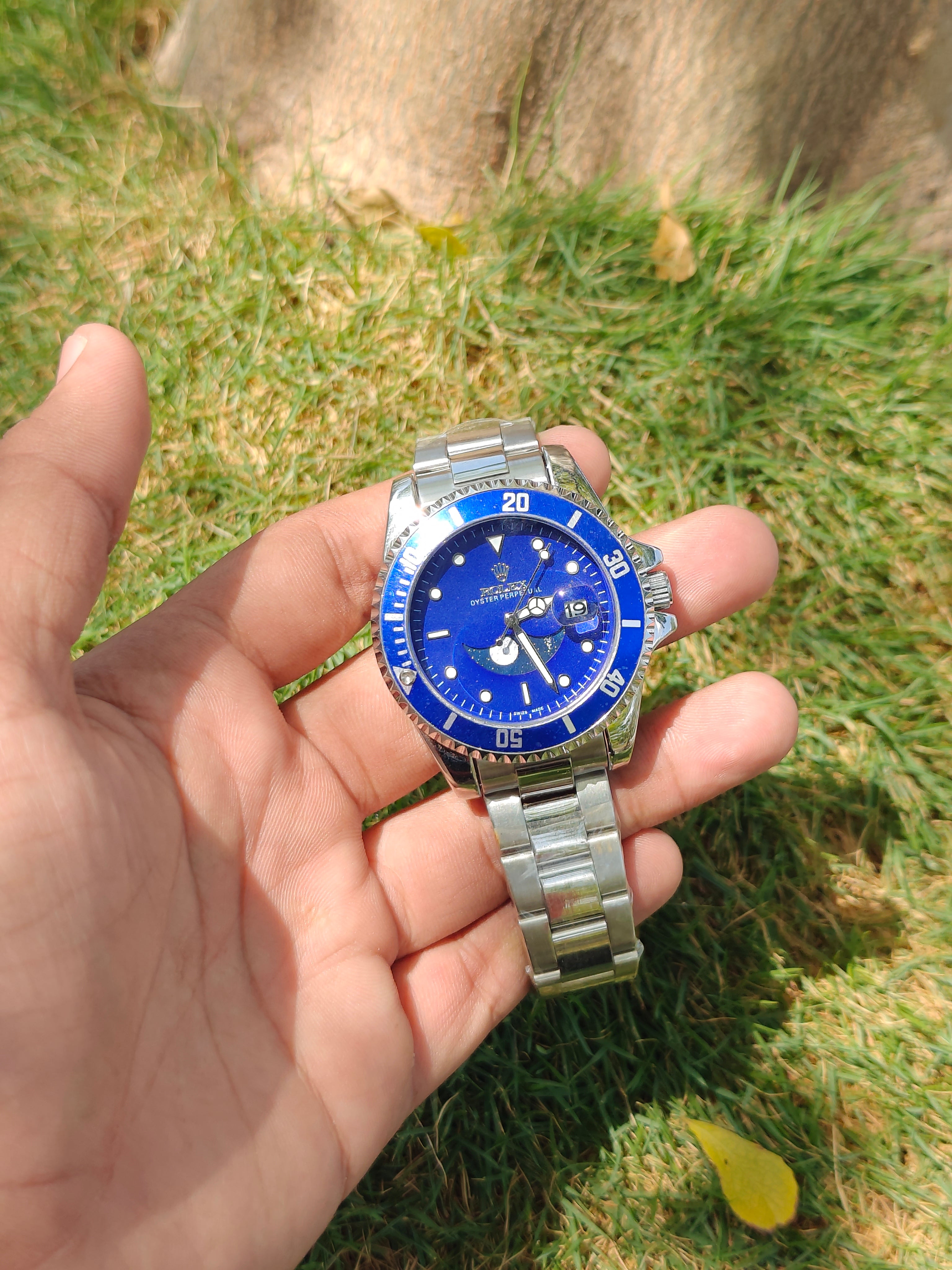 Rolex Submariner Style Diver – All Steel with Royal Blue Dial (Quartz)
