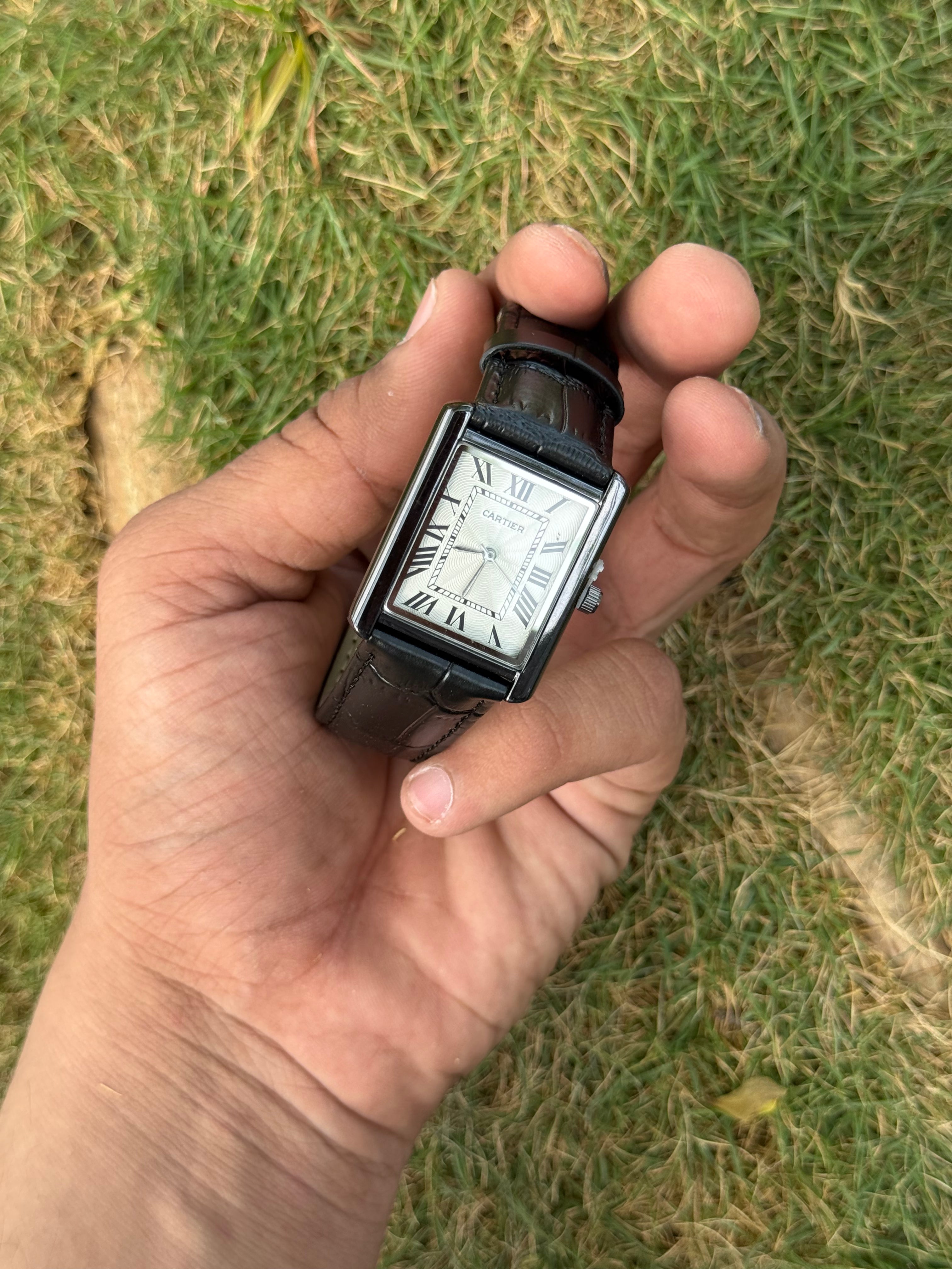 Cartier Tank Noir – Stealth Black Case & Classic Roman Dial Men's Watch