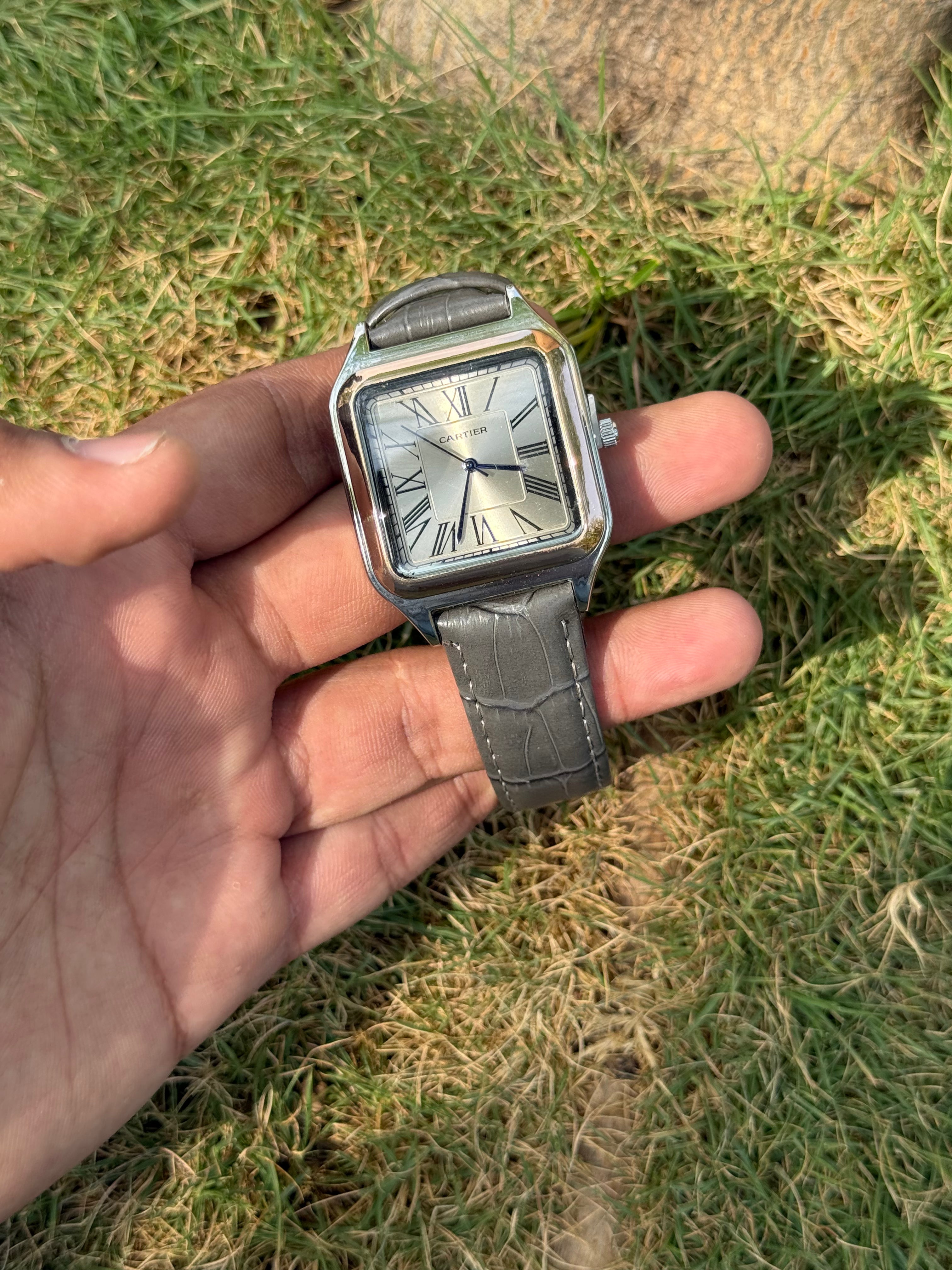 Cartier Santos Dumont – Dual-Tone Executive & Slate Grey Leather - Men's Watch