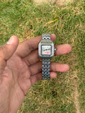 Cartier Style Panthère Luxury – Diamond Bezel Silver & Classic White Dial Women's Watch (Quartz)