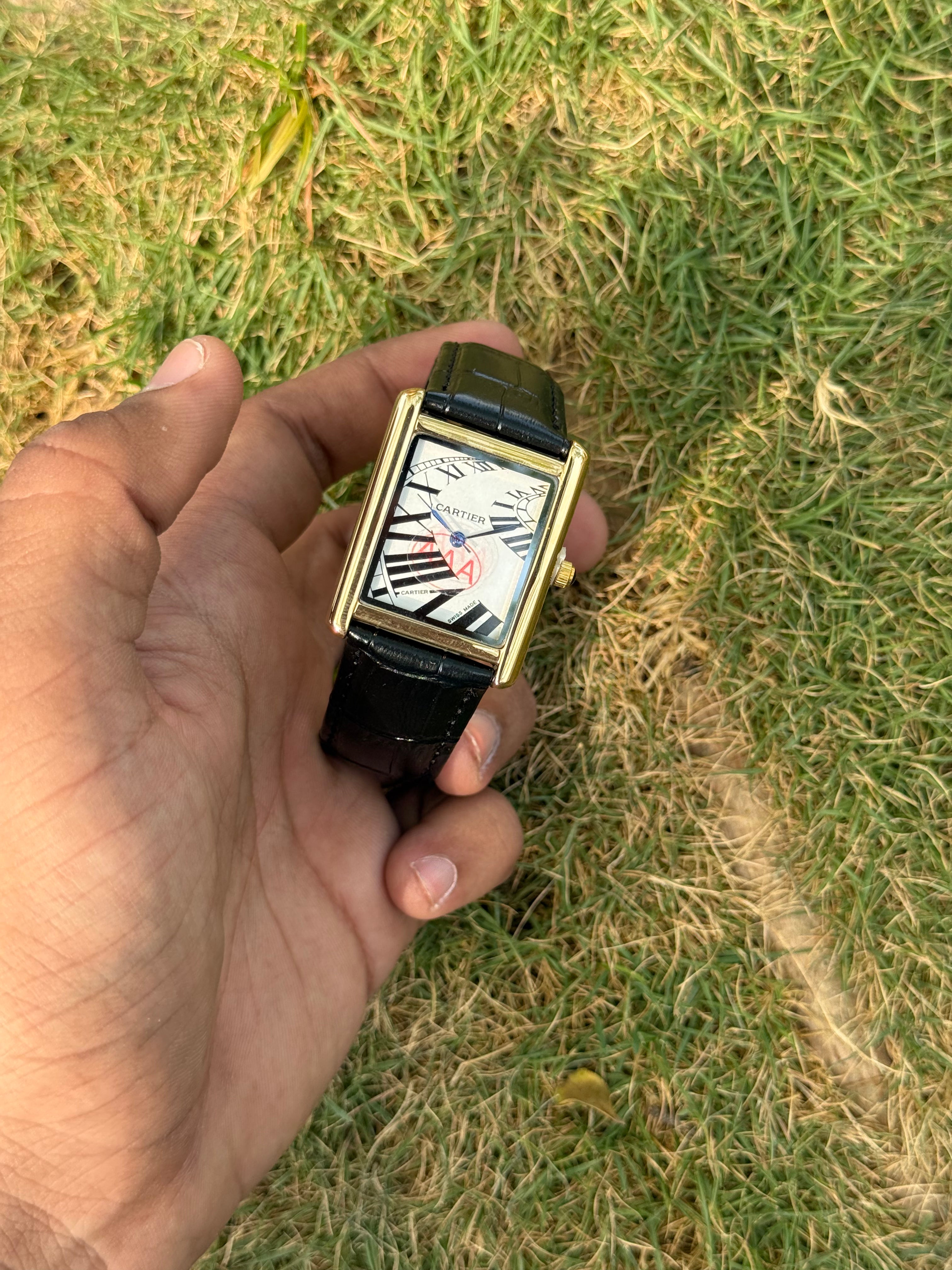 Cartier Tank Imperial – Polished Gold & Noir Croc Leather - Men's Watch