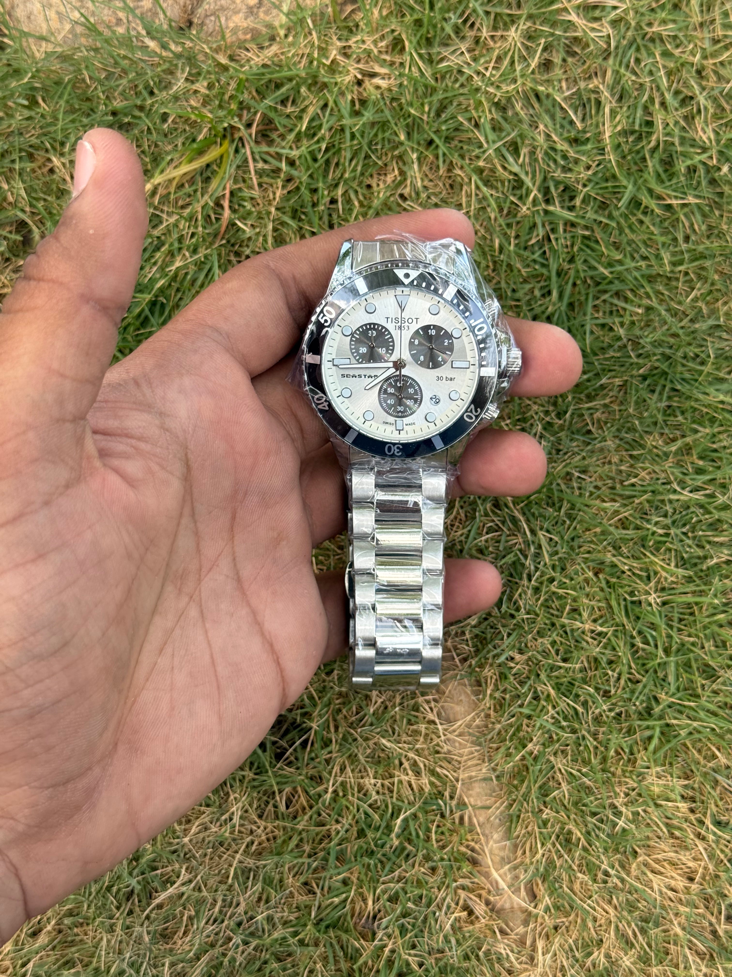 Tissot Seastar 1000 Chronograph – Silver Steel & Panda Dial Men's Watch