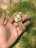 Casio Style Retro Square Moonphase – Full Gold Vintage Edition (Quartz)