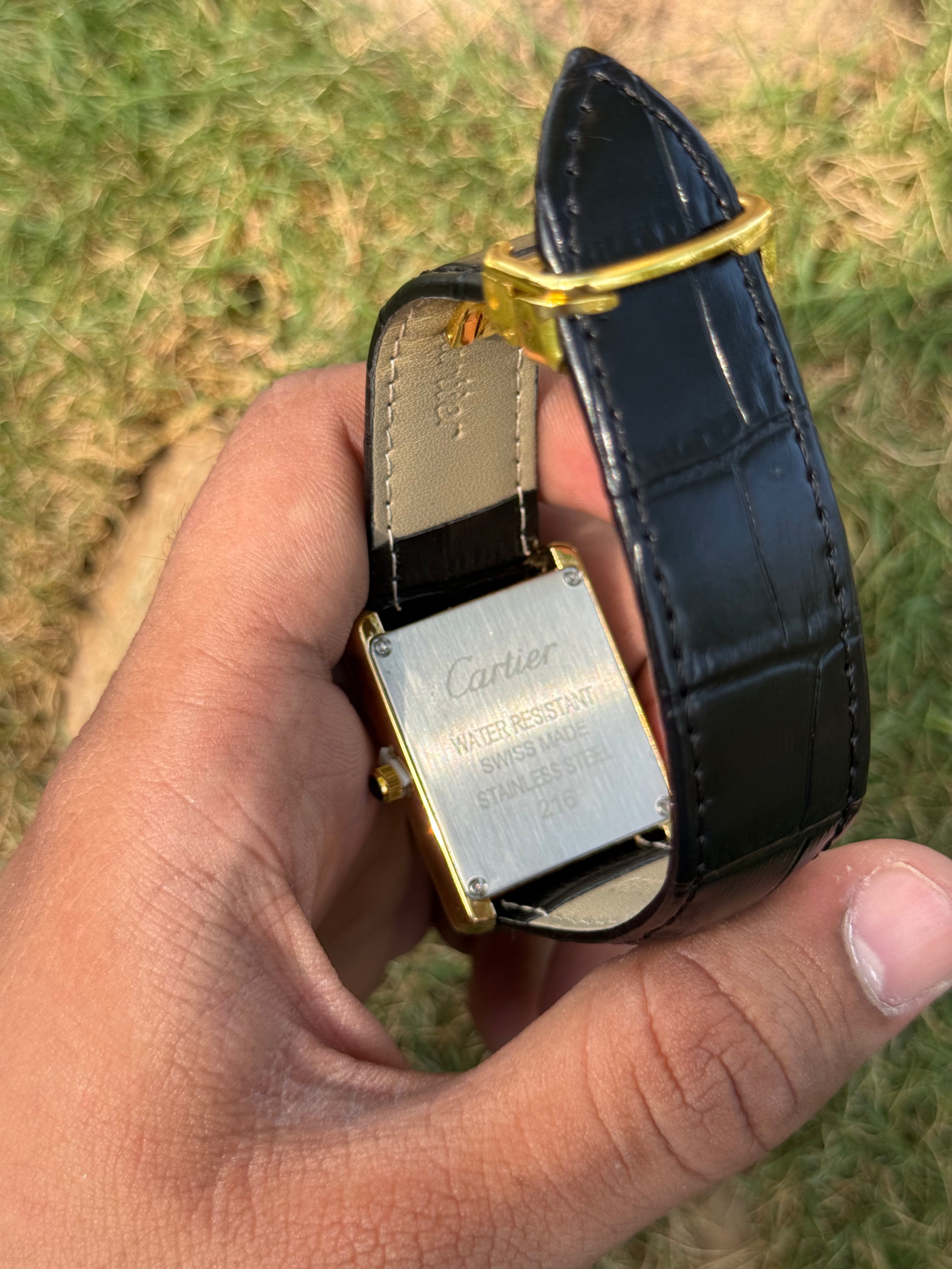 Cartier Tank Imperial – Polished Gold & Noir Croc Leather - Men's Watch