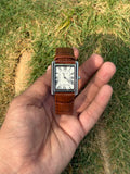 Cartier Tank Classic – Polished Silver & Vintage Tan Croc Leather - Men's Watch