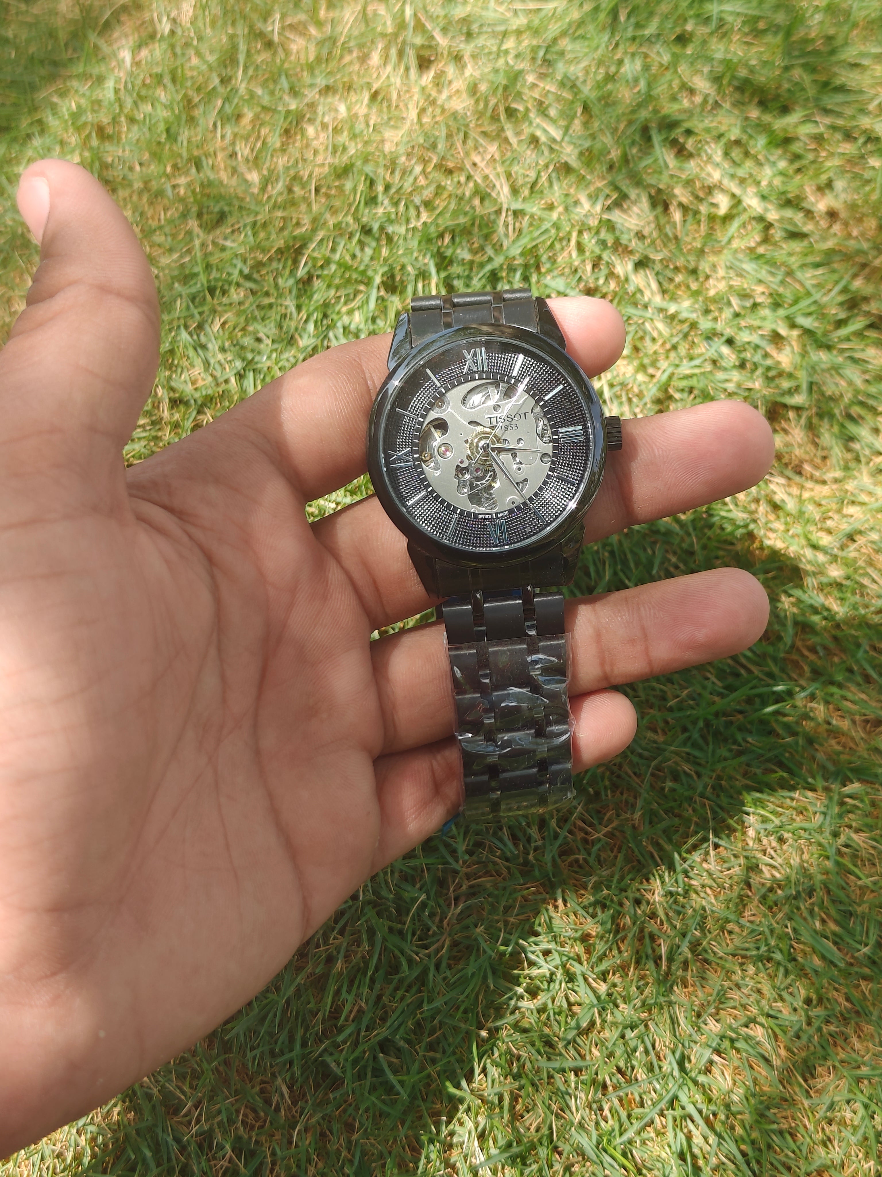 Tissot Style Skeleton Luxury – All-Black Stealth Edition Automatic Mechanical