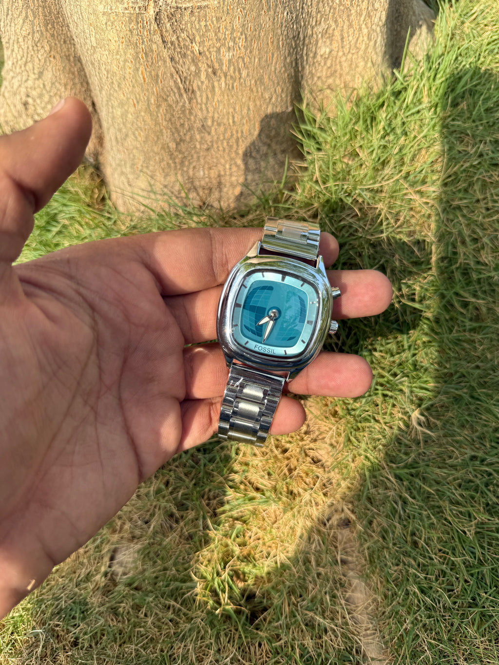 Fossil Cyber-Matrix – Cushion Case & Electric Teal Digital Face