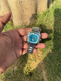 Fossil Cyber-Matrix – Cushion Case & Electric Teal Digital Face