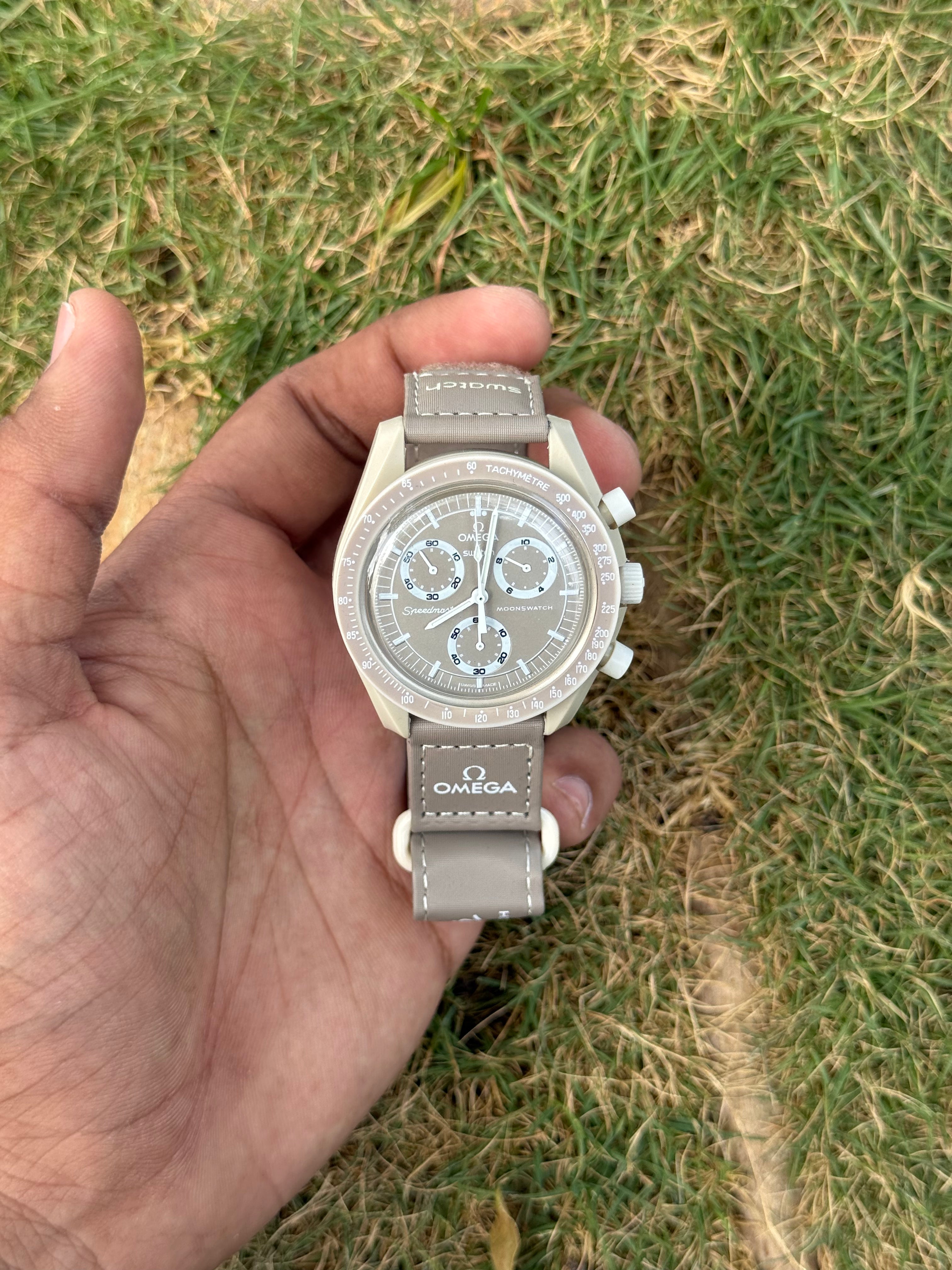 Omega x Swatch Moonswatch – Mission to Saturn (Desert Sand & Taupe) Men's Watch