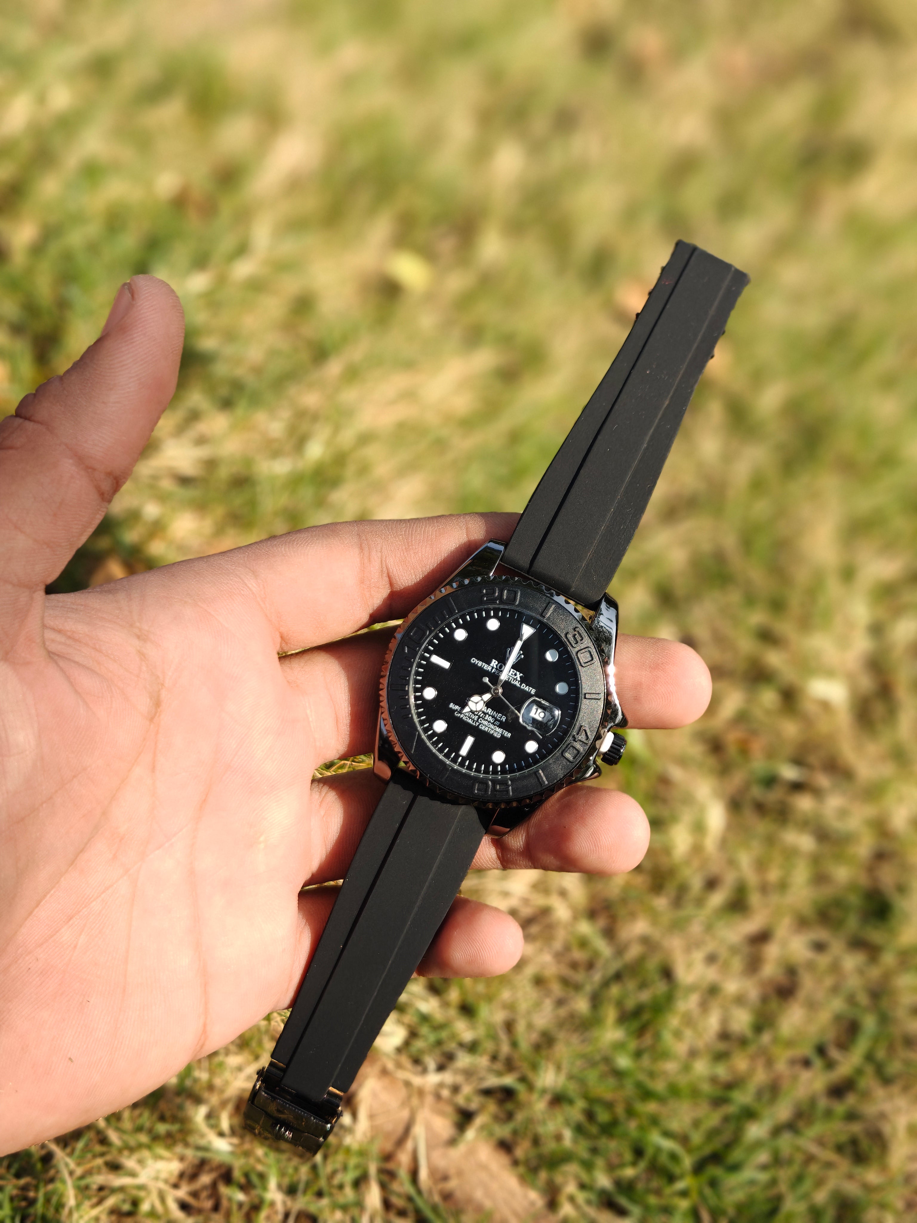 Rolex Oyster Perpetual Date – Blackout Diver Style (Custom Black Edition)