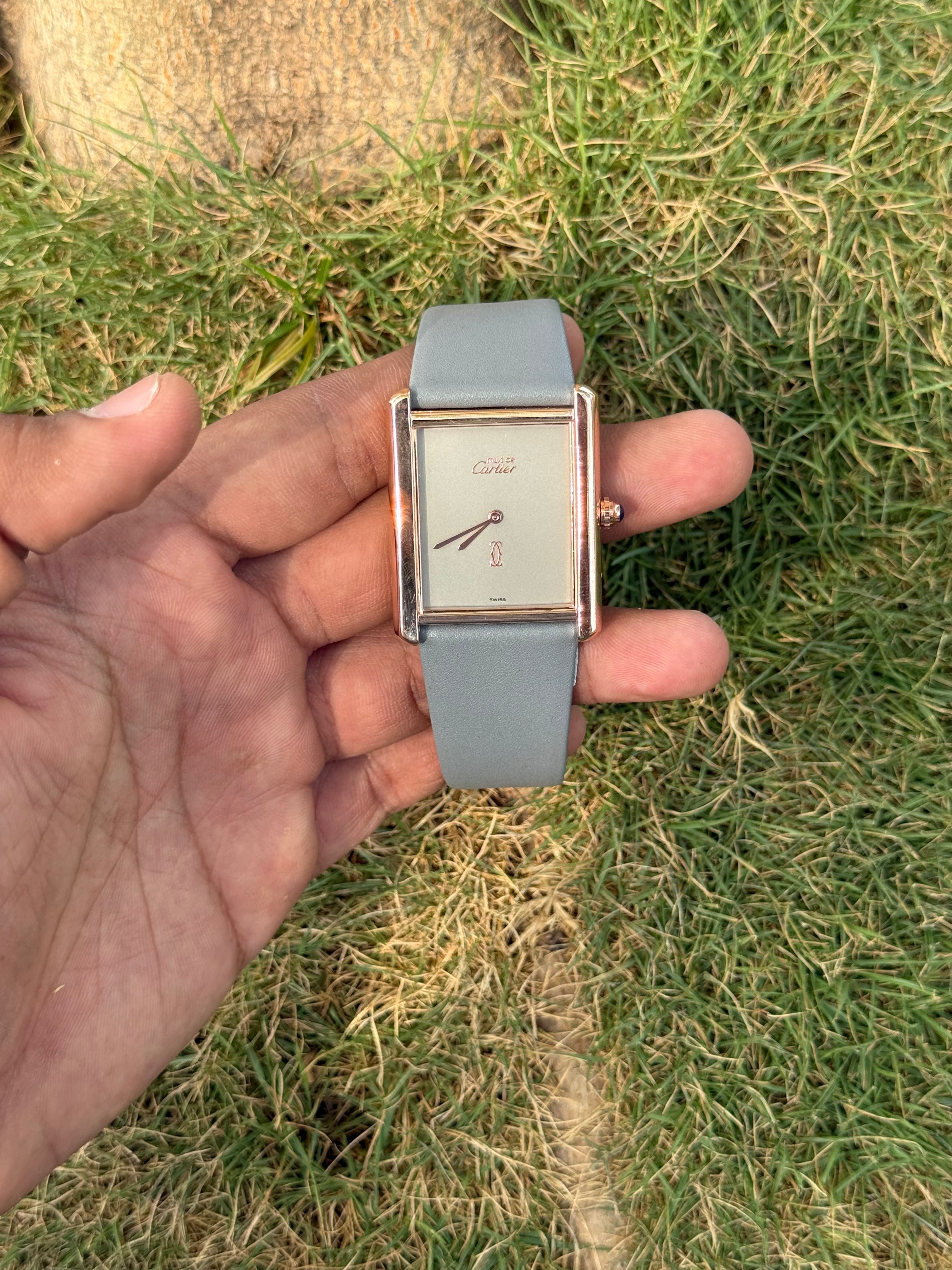 Cartier Tank Must – Monochrome Slate Grey & Rose Gold - Men's Watch