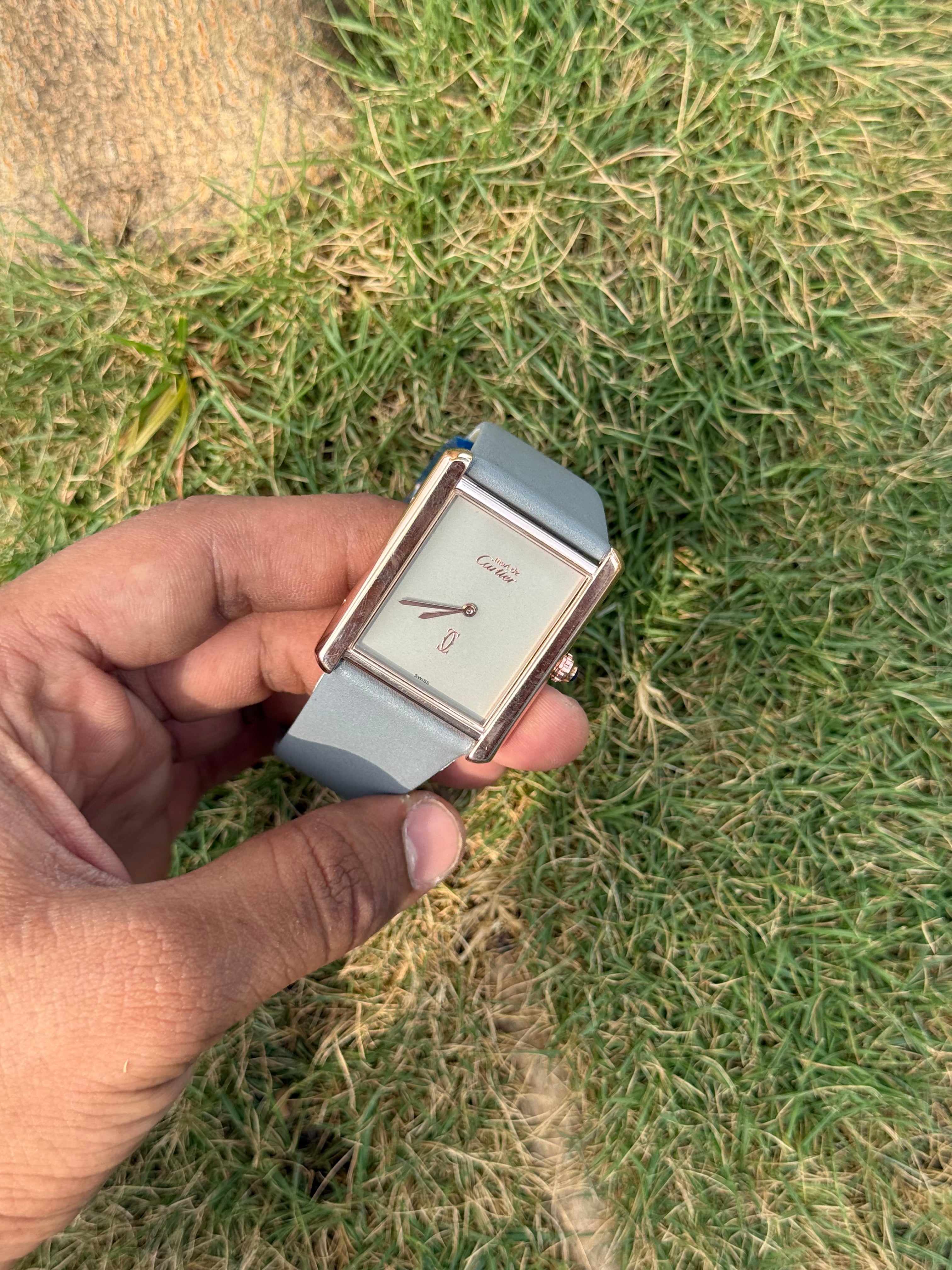 Cartier Tank Must – Monochrome Slate Grey & Rose Gold - Men's Watch