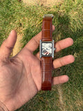 Cartier Tank Heritage – Silver Steel & Vintage Tan Croc Leather