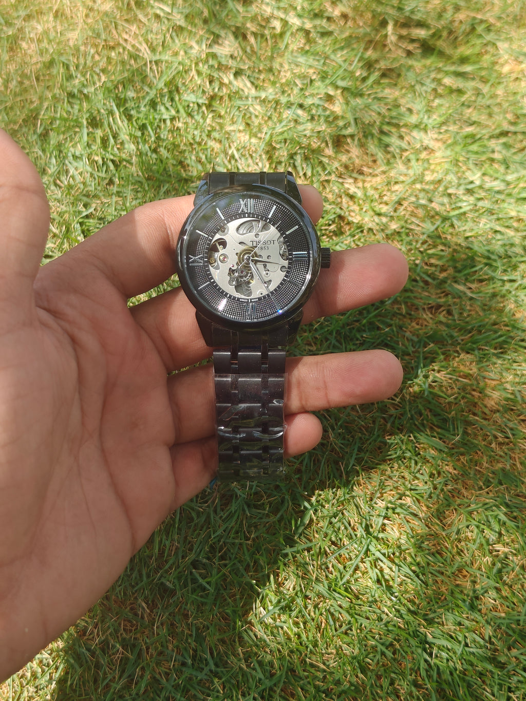Tissot Style Skeleton Luxury – All-Black Stealth Edition Automatic Mechanical