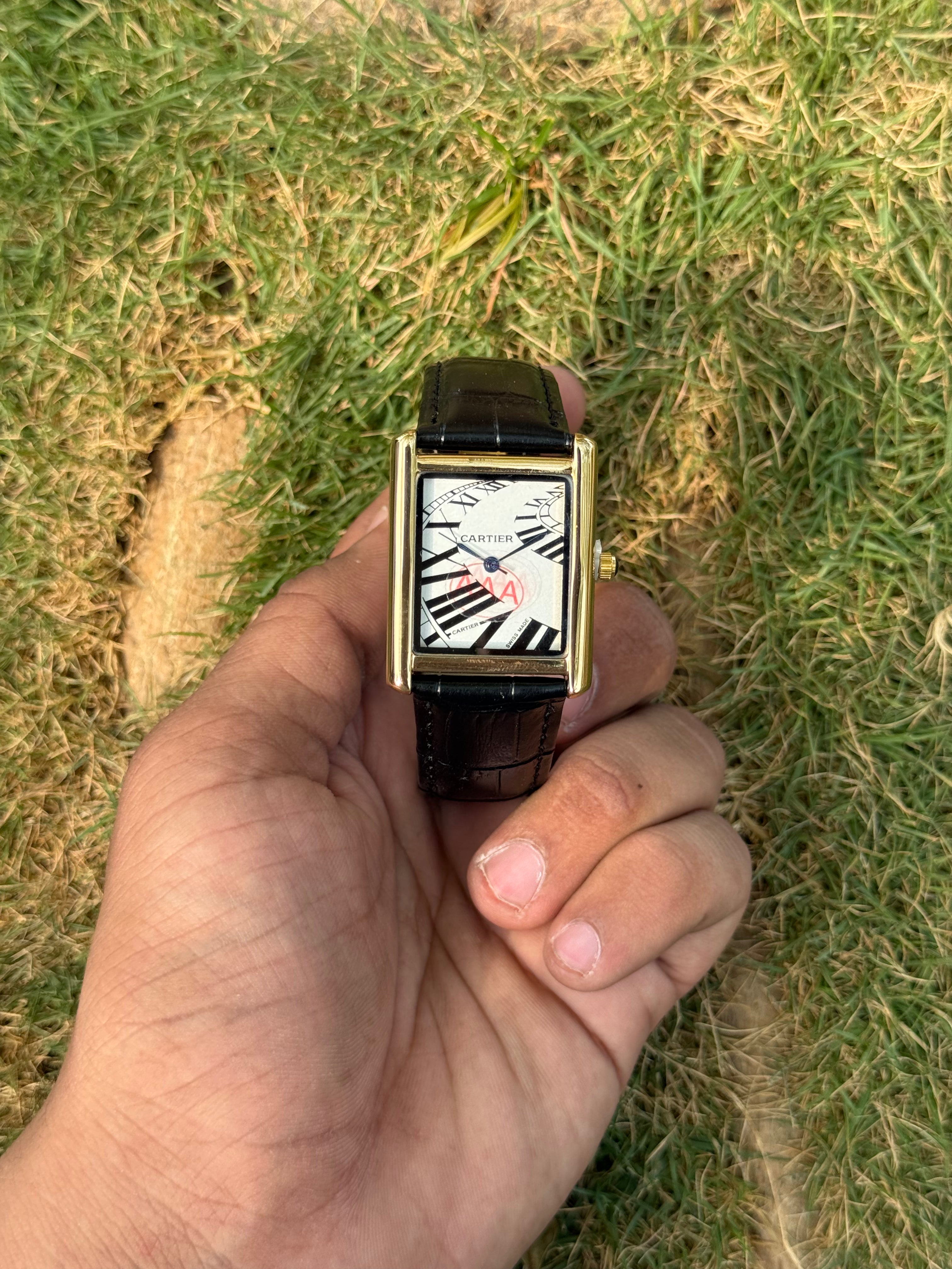 Cartier Tank Imperial – Polished Gold & Noir Croc Leather - Men's Watch