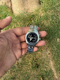 Fossil Cyber-Matrix – Polished Silver Steel & Animated Digital Face