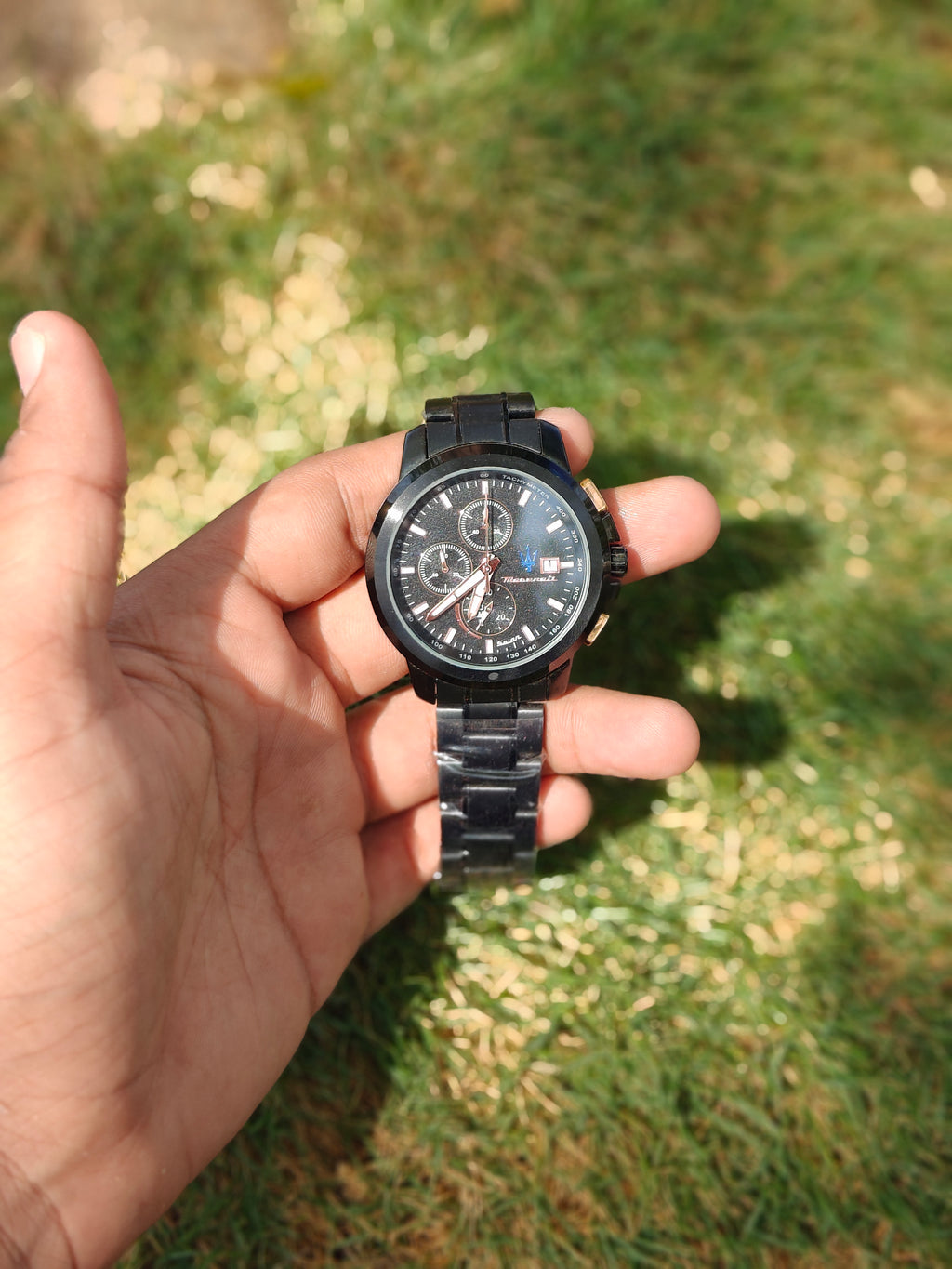Maserati Style Chronograph – Stealth Black with Rose Gold Accents Sports Edition (Quartz)